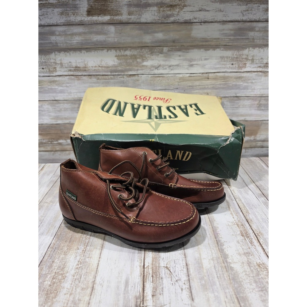Eastland Seneca Brown Leather Chukka Boots Womens 7.5 M Moc Toe Ankle Booties